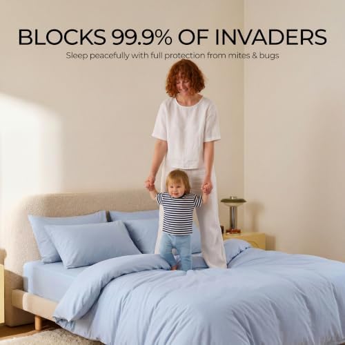 FAUNNA 100% Cotton Mattress Encasement Bed Bug Dust Mite Cover, Queen 12 - Image 4