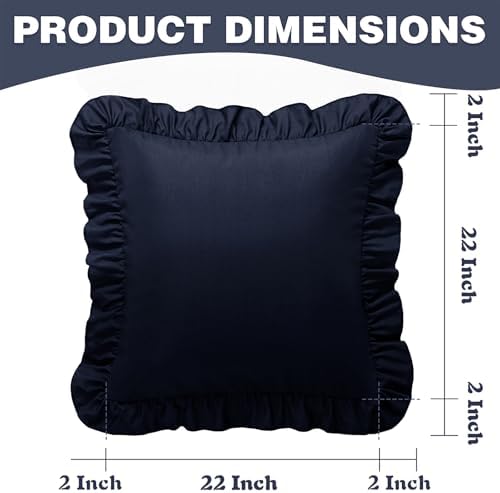 KKJIAF 2 Pack Ruffle Pillow Cases 22x22 Inches - Image 3