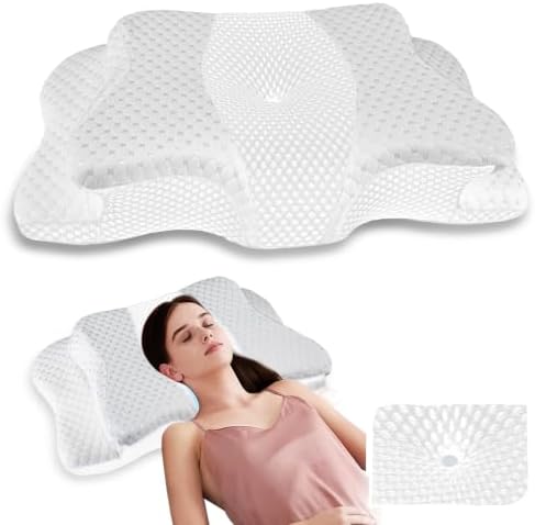 Pain Relief Cervical Pillow for Neck Support, Adjustable Ergonomic Pillow by QIUBABYO