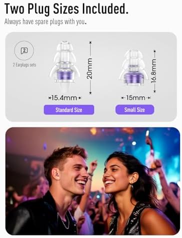 Hearprotek Concert Ear Plugs, 2Pairs Reusable high Fidelity Musician Ear Plugs - Image 6