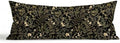 Moody Dark Botanical Floral 14x36 Long Lumbar Pillow Cover by PIUD