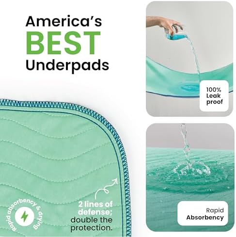 IMPROVIA® Washable Underpads, Heavy Absorbency Reusable Incontinence Pads - Image 2