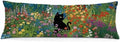 Floral Black Cat 20x54 Body Pillow Cover, Cats Lovers Lady Gifts, Cat Mom by Unknown