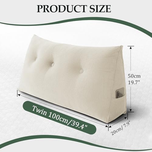 Headboard Pillow Twin, Wall Backrest Wedge Pillow Headboard - Image 2