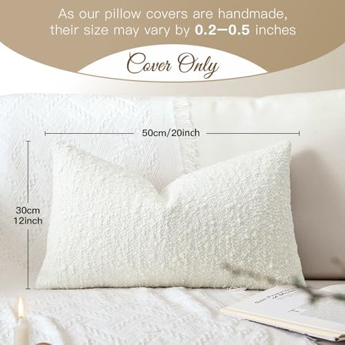 Artscope Lumbar Throw Pillow Cover 12x20 Inch Set of 2 Super Thick Pillow Cover - Image 2