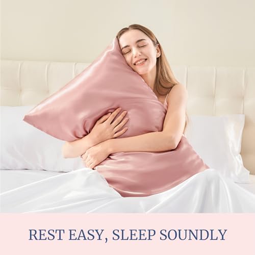 BEDELITE Satin Pillowcases, Small King 20x36 Inch, Rose Pink - Image 5