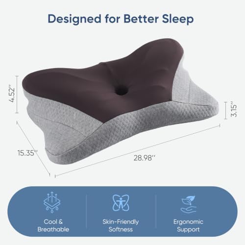 Sweetcrispy Cervical Pillow for Neck Pain Relief, Cooling Memory Foam - Image 2