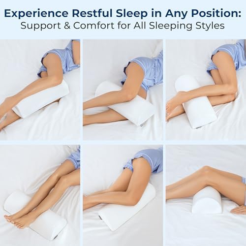 5 STARS UNITED Knee Pillow for Back Sleeping – Half Moon Bolster Pillow for Legs - Image 4