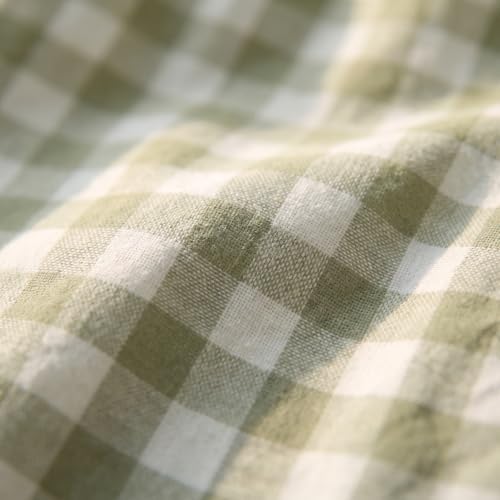 Mywinlle Muted Sage Green Plaid Gingham Throw Pillow Shams - Image 7