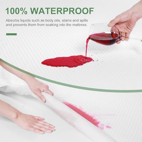 TASTELIFE California King Waterproof Mattress Protector, Bamboo Viscose - Image 2