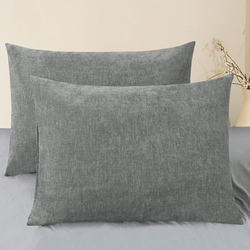 CaliTime Decorative Throw Pillow Covers 26 X 20 Inches Medium Grey by CaliTime