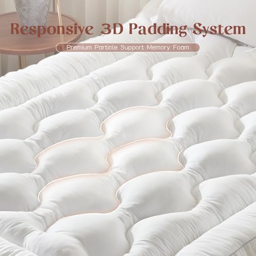 5 Inch King Memory Foam Mattress Topper Back Pain Relief White King Size - Image 2