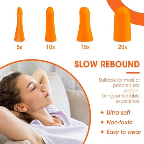 AZEN 100 Pairs Ear Plugs Bulk, NRR 32dB Soft Foam Ear Plugs - Image 5