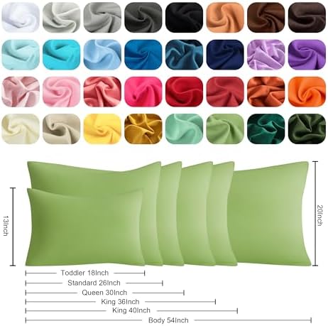 King Pillow Cases, 2 Pack, 20x40 in, Microfiber, Sage Green - Image 6