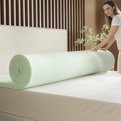 ZINUS 1.5 Inch Green Tea Memory Foam Mattress Topper, Dorm Bedding, - Image 7