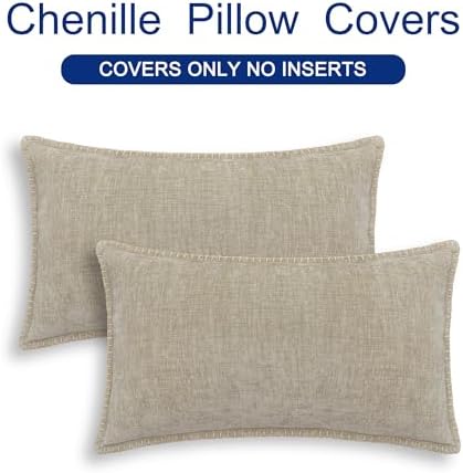 CaliTime Decorative Couch Throw Pillow Covers 20 X 12 Inches Light Taupe - Image 6