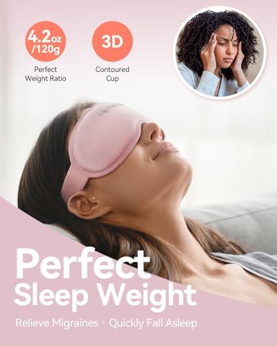 Weighted Sleep Mask for Women: 3D Contoured Blackout Eye Mask for Eyelash - Image 3