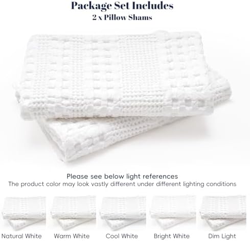 PHF Cotton Ruffle Waffle Weave Euro Sham Covers 26"x26", No Insert - Image 6