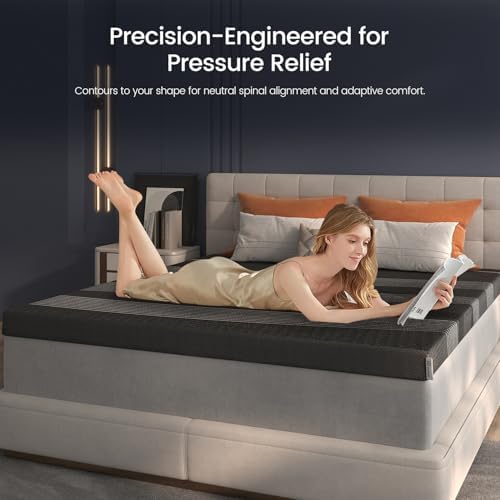 3 Inch Queen Mattress Topper Memory Foam, Cooling Gel & Non-Slip Straps - Image 3