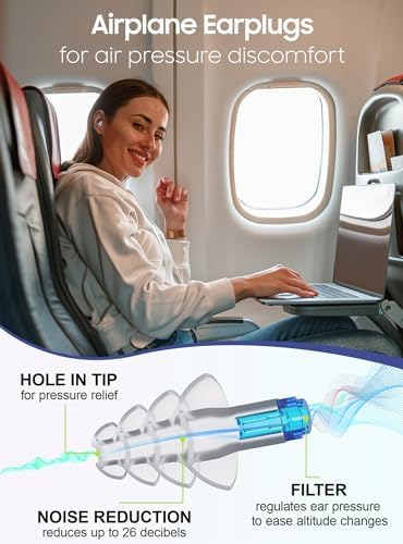 Ear Plugs for Airplane Pressure Relief, Kids 6+, Adults/Small Canal Reusable - Image 2