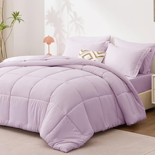 Love's cabin Full Comforter Set Light Purple, 7 Pieces Full Bed in a Bag - Image 2