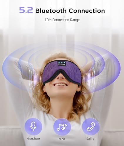 LC-dolida Sleep Headphones, Sleep Mask Bluetooth Wireless Music Eye Mask - Image 4