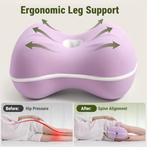 Knee Pillow for Side Sleepers, Between Leg Pillow for Side Sleeping, Cooling - Image 2