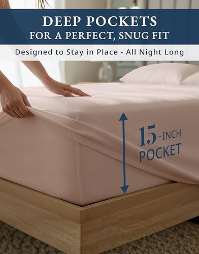 LANE LINEN Full Bed Sheets Set 100% Egyptian Cotton Sateen - Image 6