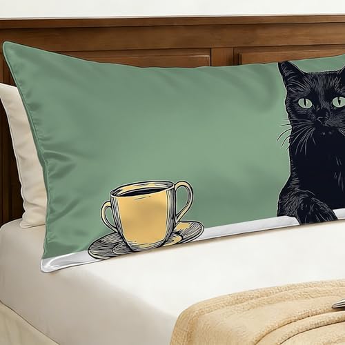 Satin Body Pillowcase Black Cat - Image 6
