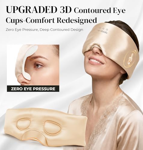 LC-dolida 3D Silk Bluetooth Sleep Mask, Mulberry Silk Sleep Mask - Image 2