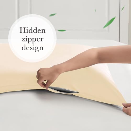 Curved Pillow Case Queen Size, Side Sleeper Pillow Cases Cover Cooling Rayon - Image 6