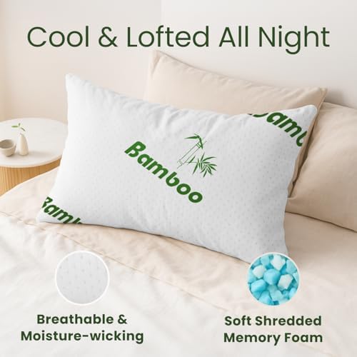 Memory Foam Pillows Queen Size Set of 2 - Image 2