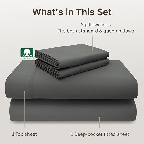 California Design Den Luxury 600 Thread Count Cotton Bed Sheets Queen Set - Image 4