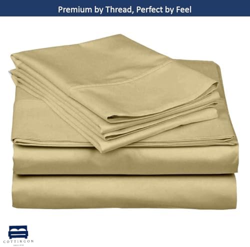 Cottingon 4 Piece Short Queen Sheets, Egyptian Cotton - Image 6