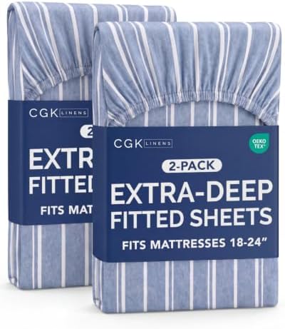 CGK Linens 2 Pack Extra Deep Twin Fitted Sheets by CGKUnlimited