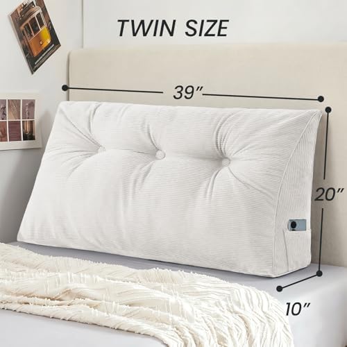 Sasttie Headboard Pillow Twin/Twin XL, Wedge Pillow Headboard - Image 2