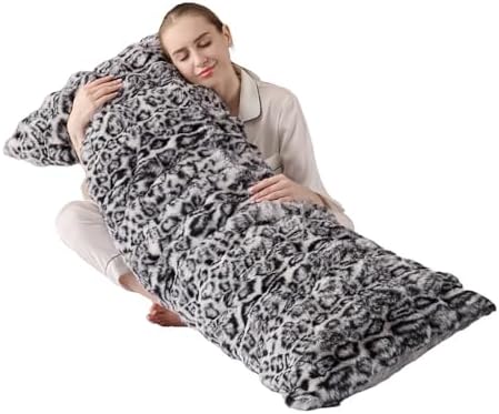 Fluffy Leopard Print Body Pillow Cover, Luxury Bubble Cheetah Print Plush Fuzzy by Animebody