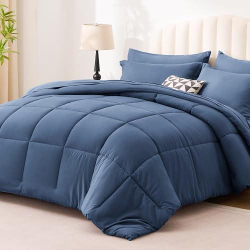 Love's cabin Twin XL Comforter Set Indigo Blue, 5 Pieces Twin XL Bed in a Bag - Image 2