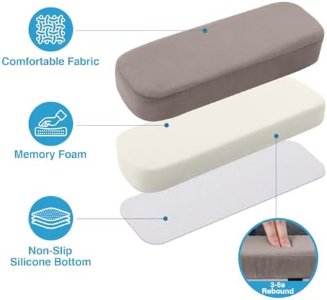 Smiry Memory Foam Office Chair Armrest Pads, Non-Slip Armrest Cushion - Image 2