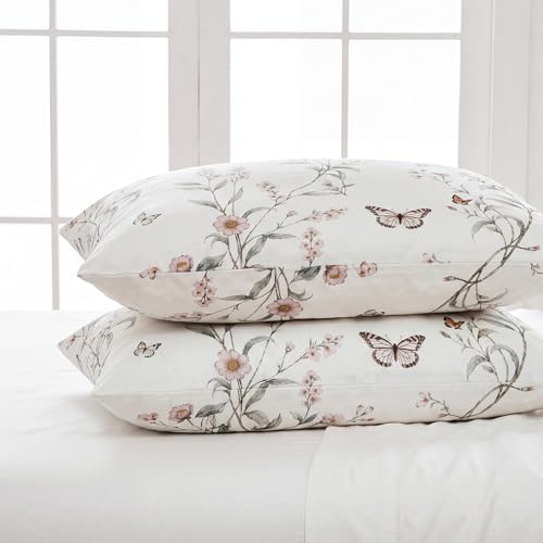 Bedorm King Size Pillow Cases Set of 2 Cotton Floral Pillow Cover - Image 4