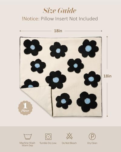 Embroidered Throw Pillow Cover 18x18 Inch - Image 4