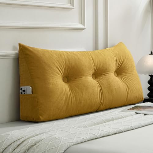 Gnostik Headboard Wedge Pillow Twin XL Dorm Bed Triangular Headboard Rest by Unknown
