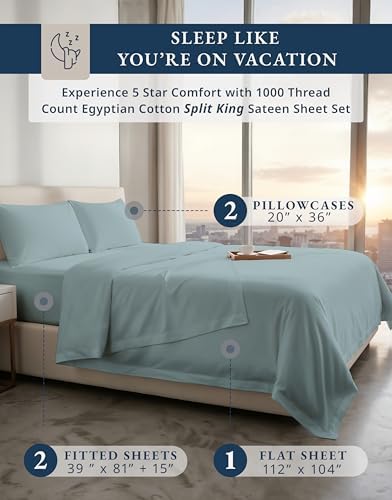 LANE LINEN California King Split Sheets - Image 2