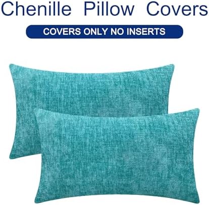 CaliTime Decorative Couch Throw Pillow Covers 20 X 12 Inches Lake Blue - Image 6