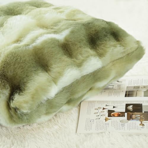 MADIZZ Pack of 2 Thick Plush Faux Wool Throw Pillow Covers Soft Boho Throw - Image 3