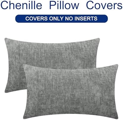 CaliTime Decorative Couch Throw Pillow Covers 26 X 16 Inches Medium Grey - Image 6