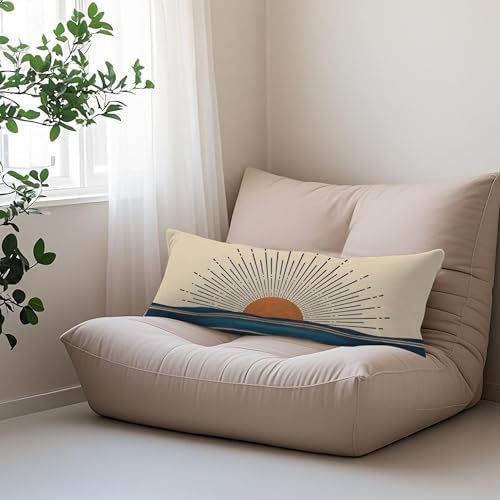 Retro Boho Sun Sunshine 21x54 Body Pillow Cover Case, Abstract Mid Century - Image 5