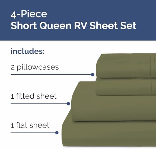 Short Queen Size 4 Piece Bed Sheet Set - Image 2