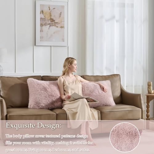 20x54 inch Luxury Fluffy Body Pillow Cover, Shaggy Furry Body Pillowcase - Image 3