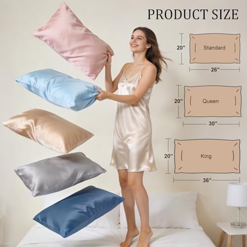 Cooling Pillowcases Set of 2 for Hot Sleeper, Night Sweats Beauty Sleep Reduces - Image 4